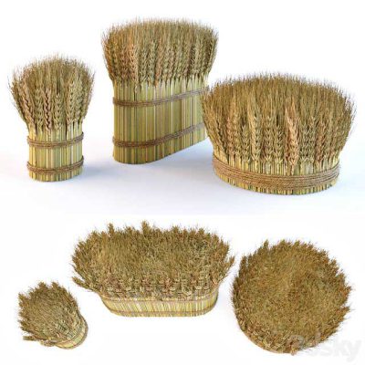 مدل سه بعدی دکوراتیو Decorative sheaves of wheat ears 2