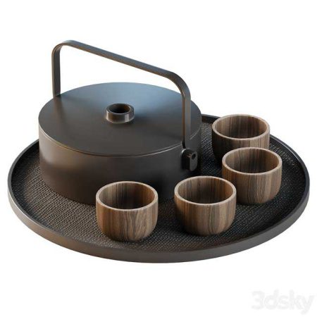 مدل سه بعدی دکوراتیو Decorative tea set (Japanese tea set 03)
