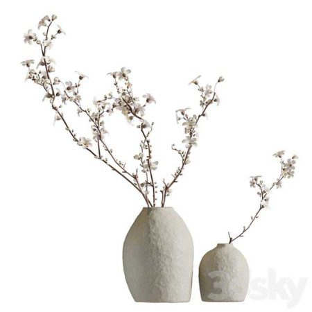 آبجکت گلدان Flowering branches in a vase (2 colors)