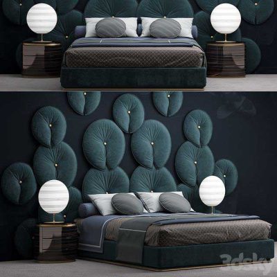 دانلود مدل سه بعدی دیوار بک تخت خواب (هدبورد) My design wall bed