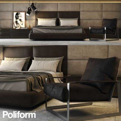 مدل سه بعدی تختخواب Poliform Set 06