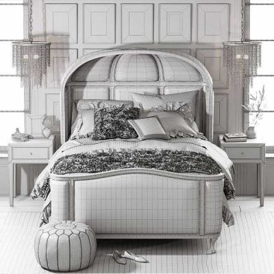 مدل سه بعدی تختخواب VeRSAILLES UPHOLSTERED BED