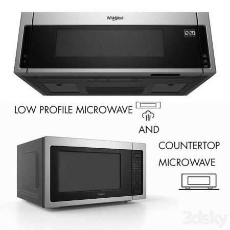 مدل سه بعدی آبجکت مایکروفر Whirlpool kitchen microwaves