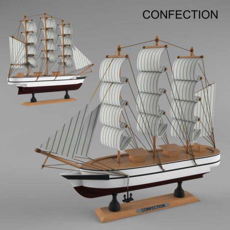 مدل سه بعدی کشتی دکوراتیو Layout of the ship CONFECTION