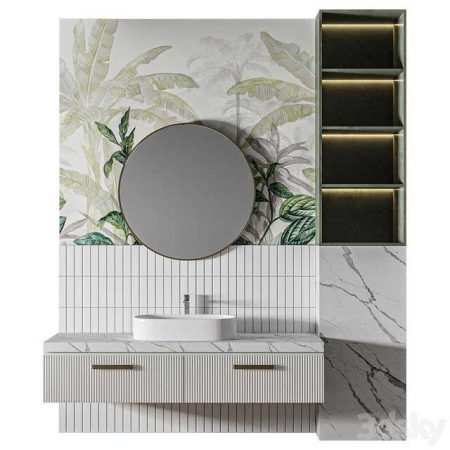 مدل سه بعدی آینه و روشویی Luxury Bathroom 235